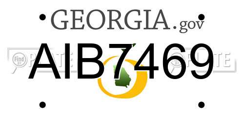 AIB7469 Georgia License Plate