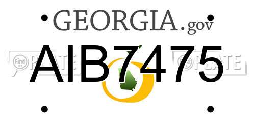 AIB7475 Georgia License Plate