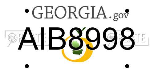 AIB8998 Georgia License Plate
