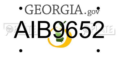 AIB9652 Georgia License Plate