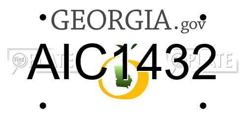 AIC1432 Georgia License Plate