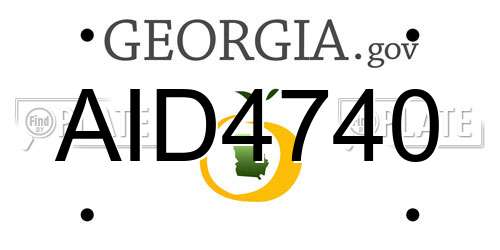 AID4740 Georgia License Plate