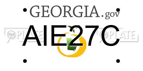 AIE27C Georgia License Plate