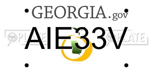 AIE33V Georgia License Plate