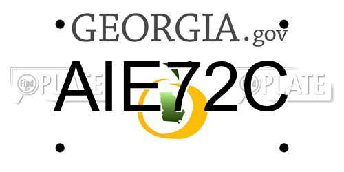 AIE72C Georgia License Plate