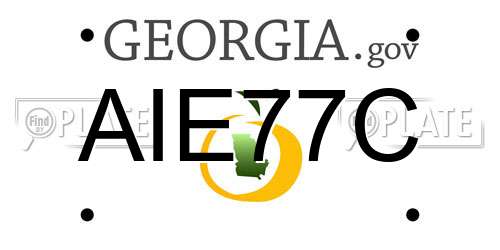 AIE77C Georgia License Plate