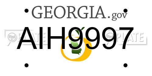 AIH9997 Georgia License Plate
