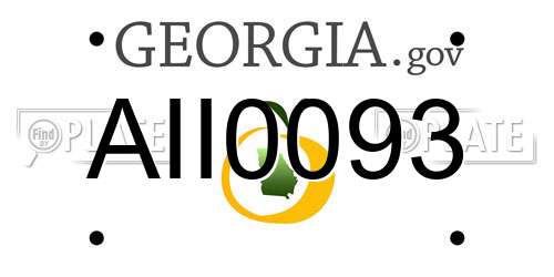 AII0093 Georgia License Plate