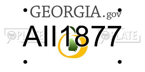 AII1877 Georgia License Plate