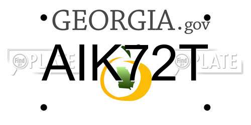 AIK72T Georgia License Plate