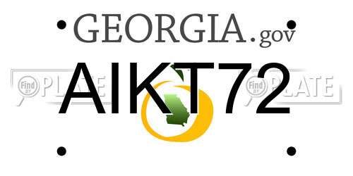 AIKT72 Georgia License Plate