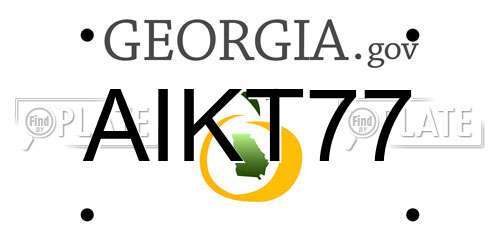 AIKT77 Georgia License Plate