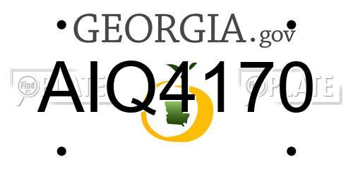 AIQ4170 Georgia License Plate