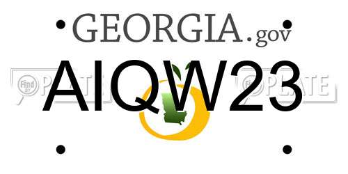 AIQW23 Georgia License Plate