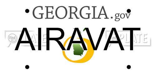 AIRAVAT Georgia License Plate