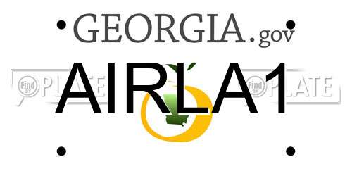 AIRLA1 Georgia License Plate