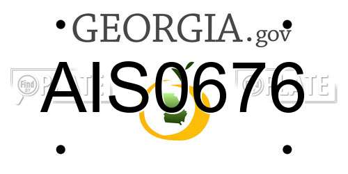 AIS0676 Georgia License Plate