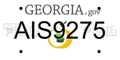 AIS9275 Georgia License Plate