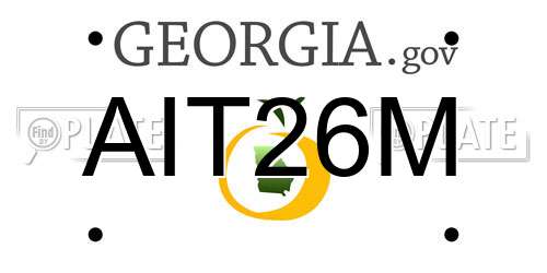 AIT26M Georgia License Plate