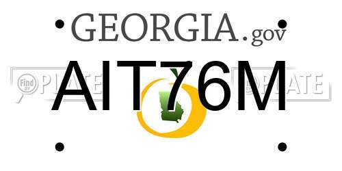AIT76M Georgia License Plate