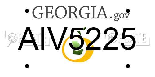 AIV5225 Georgia License Plate