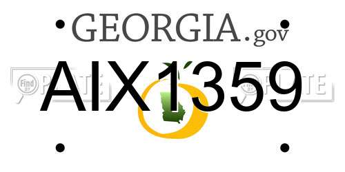 AIX1359 Georgia License Plate