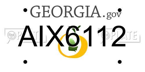 AIX6112 Georgia License Plate