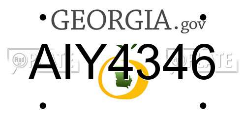 AIY4346 Georgia License Plate