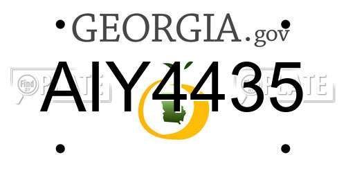 AIY4435 Georgia License Plate