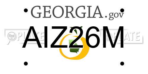 AIZ26M Georgia License Plate