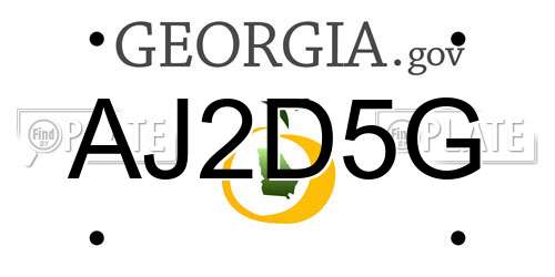 AJ2D5G Georgia License Plate