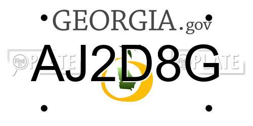 AJ2D8G Georgia License Plate