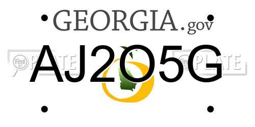 AJ2O5G Georgia License Plate