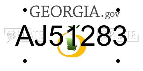 AJ51283 Georgia License Plate