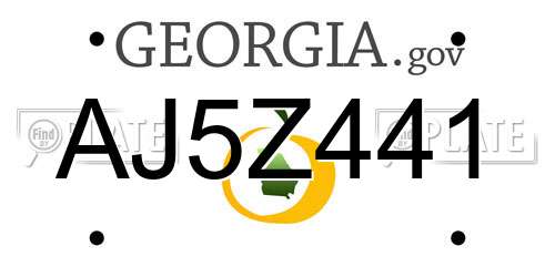 AJ5Z441 Georgia License Plate