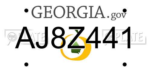 AJ8Z441 Georgia License Plate