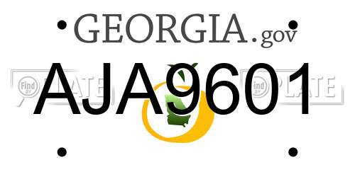 AJA9601 Georgia License Plate