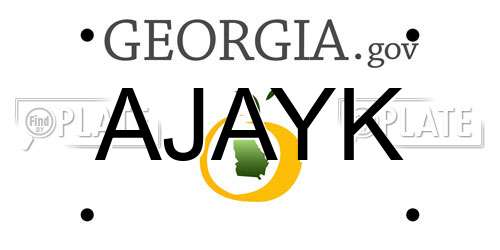 AJAYK Georgia License Plate