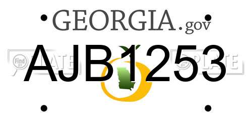 AJB1253 Georgia License Plate