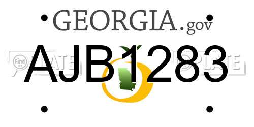 AJB1283 Georgia License Plate