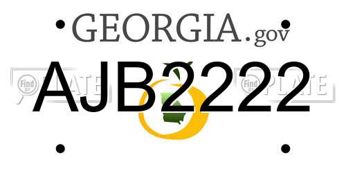 AJB2222 Georgia License Plate