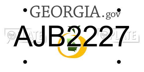 AJB2227 Georgia License Plate