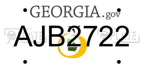 AJB2722 Georgia License Plate