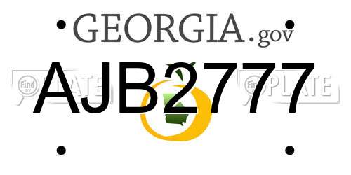 AJB2777 Georgia License Plate