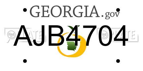 AJB4704 Georgia License Plate