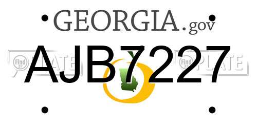 AJB7227 Georgia License Plate