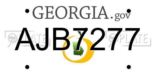 AJB7277 Georgia License Plate