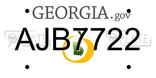 AJB7722 Georgia License Plate