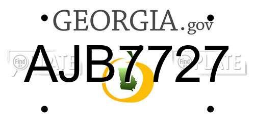 AJB7727 Georgia License Plate