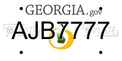 AJB7777 Georgia License Plate